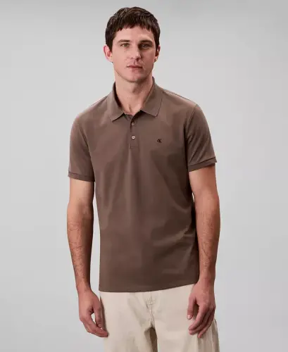 Men's Regular-Fit Smooth Cotton Monogram Logo Polo Shirt - Morel 