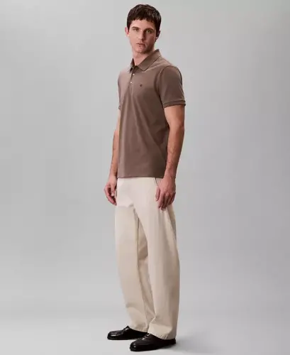 Men's Regular-Fit Smooth Cotton Monogram Logo Polo Shirt - Morel - 4
