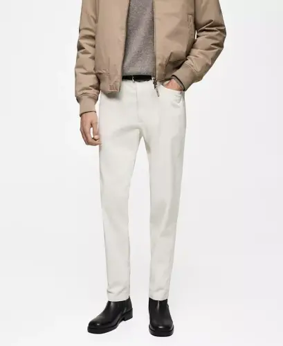 Men's Regular-Fit Corduroy Pants - Off White 