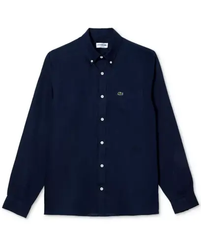 Men's Regular-Fit Linen Shirt - 166 - Navy 