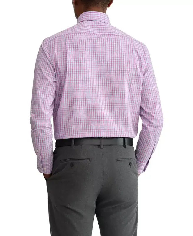 Men's Regular Fit Wrinkle Resistant Stretch Dress Shirt - Rose Multi - 2