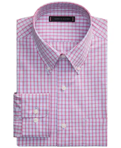 Men's Regular Fit Wrinkle Resistant Stretch Dress Shirt - Rose Multi - 4