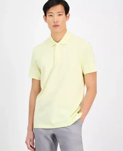 Men's Regular-Fit Mercerized Polo Shirt, Created for Modazone - Washed Yellow 