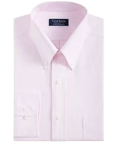 Men's Regular Fit University Stripe Dress Shirt, Created for Modazone - Orchid Pink - 3