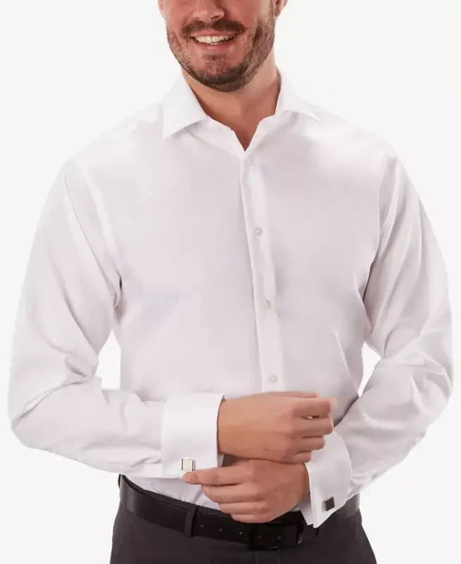 Men's Regular Fit Non-Iron Performance French Cuff Dress Shirt - CALVIN KLEIN