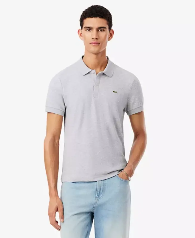 Men’s Regular Fit Soft Touch Short Sleeve Polo - CCA - Silver - 1