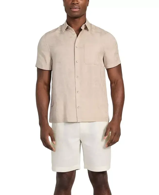 Men's Regular-Fit Botanical Jacquard Button-Down Shirt - 2
