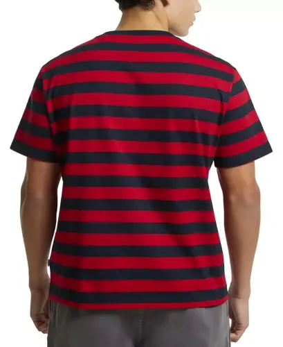 Men's Regular-Fit Stripe Embroidered Logo Graphic T-Shirt - Red And Blue Stripes - 2