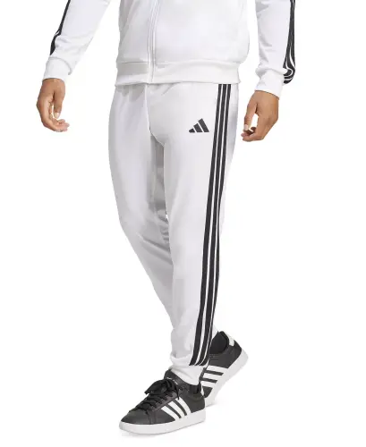Men's 3-Stripes Tricot Regular Tapered Track Pants-White/blk 