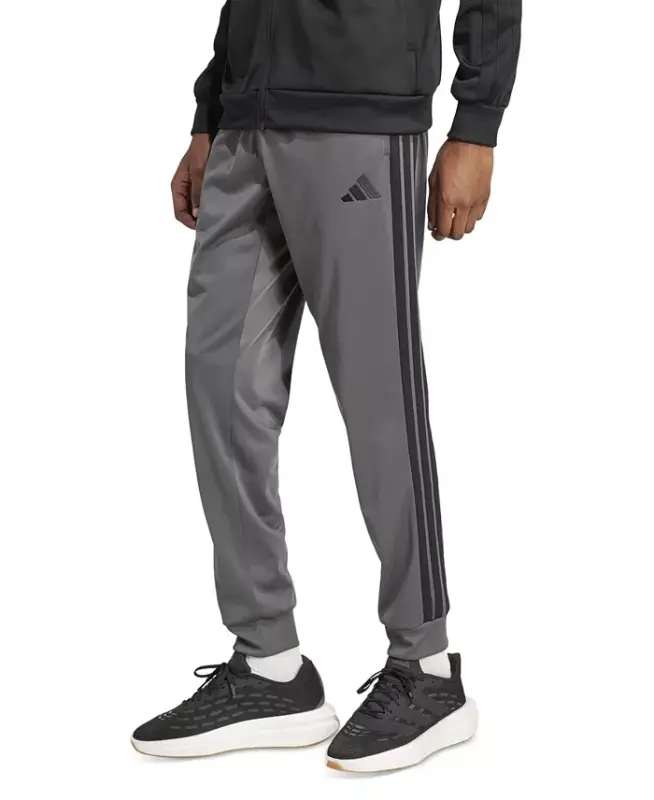 Men's 3-Stripes Tricot Regular Tapered Track Pants - Gresix/bla - 1