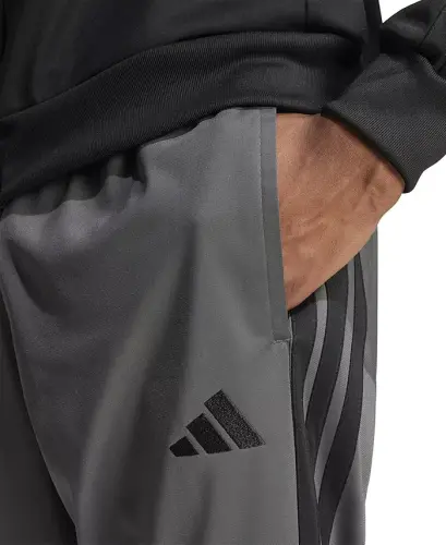 Men's 3-Stripes Tricot Regular Tapered Track Pants - Gresix/bla - 3