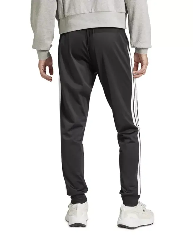 Men's Regular-Fit Tapered Stripe Track Pants-Black/whit - 2
