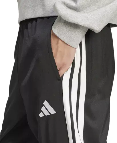 Men's 3-Stripes Tricot Regular Tapered Track Pants - Black/whit - 3