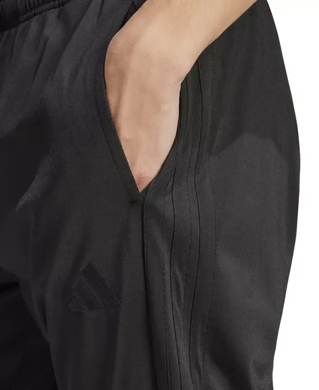 Men's 3-Stripes Tricot Regular Tapered Track Pants - Black/blac - 3