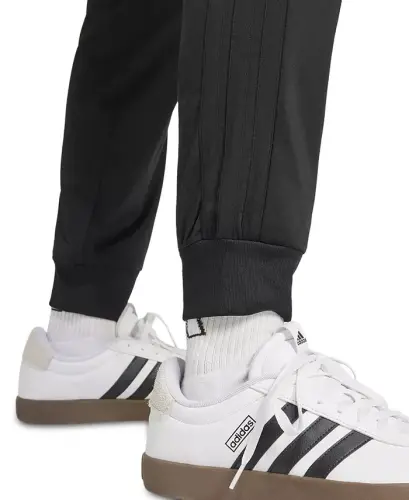 Men's 3-Stripes Tricot Regular Tapered Track Pants - Black/blac - 4