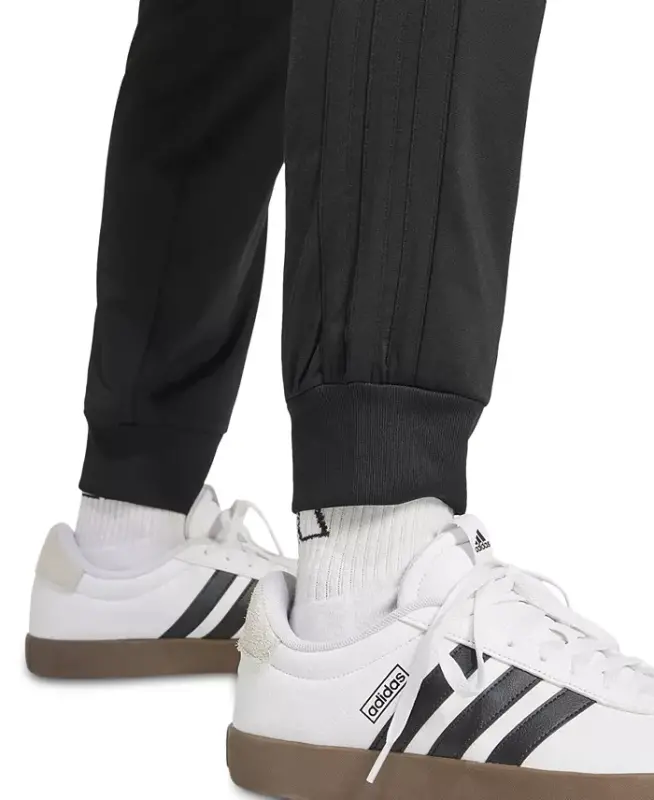 Men's 3-Stripes Tricot Regular Tapered Track Pants - Black/blac - 4