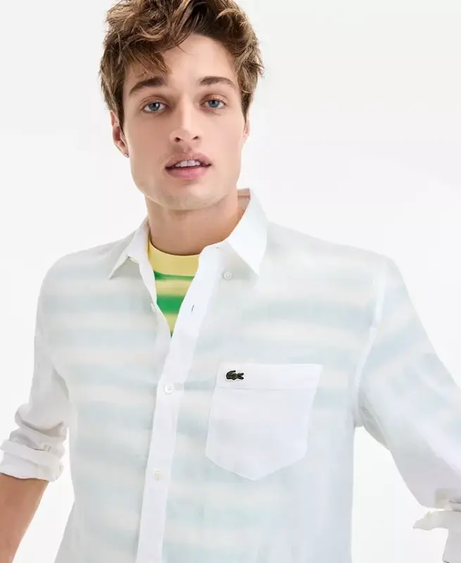 Men's Regular-Fit Linen Shirt - 001 - White - 3