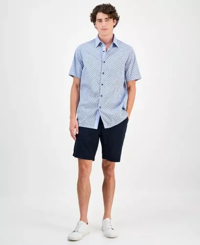 Men's Regular-Fit Medallion-Print Shirt, Created for Modazone -Blue Combo - CLUB ROOM (1)