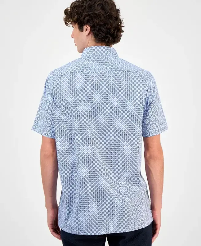 Men's Regular-Fit Medallion-Print Shirt, Created for Modazone - Blue Combo - 4