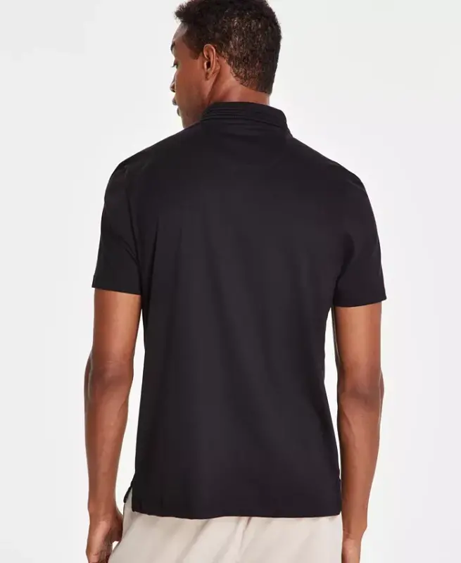Men's Regular-Fit Mercerized Polo Shirt, Created for Modazone-Deep Black - 4