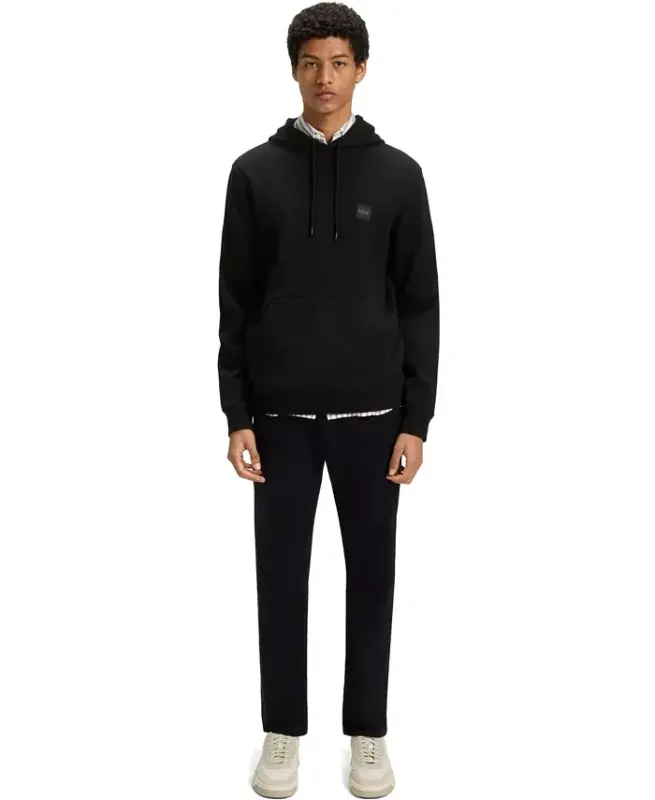 Men's Regular-Fit Cotton Terry Logo Patch Hoodie - 2