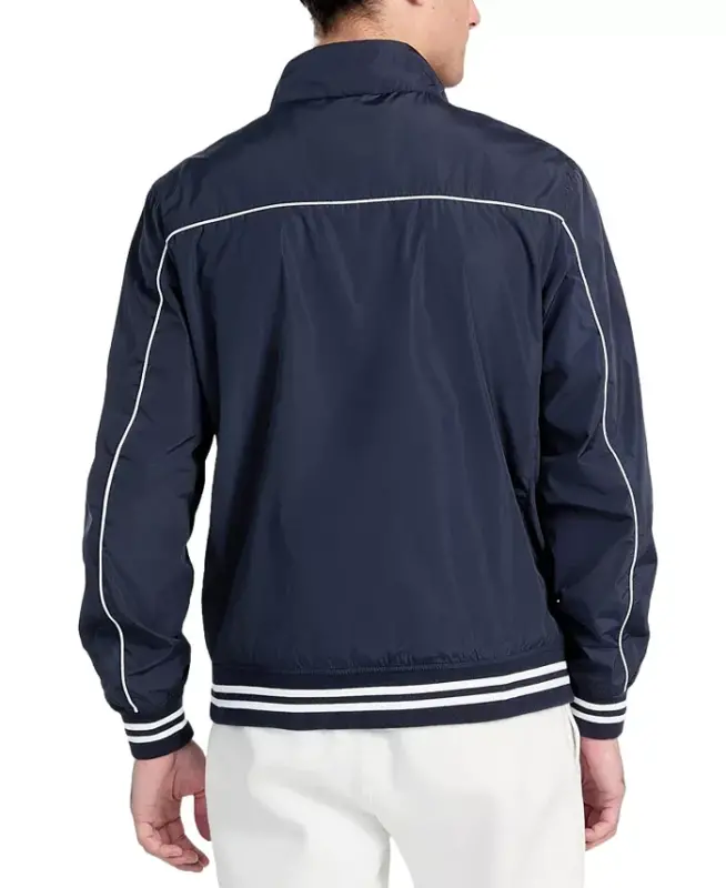 Men's Regular-Fit Urban Stripe Bomber Jacket - Smart Blue - 4