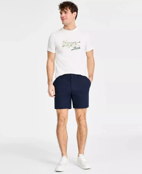 Men's René Lacoste Print Tennis Heritage T-Shirt-NYV - Flour/Flour - Lacoste (1)
