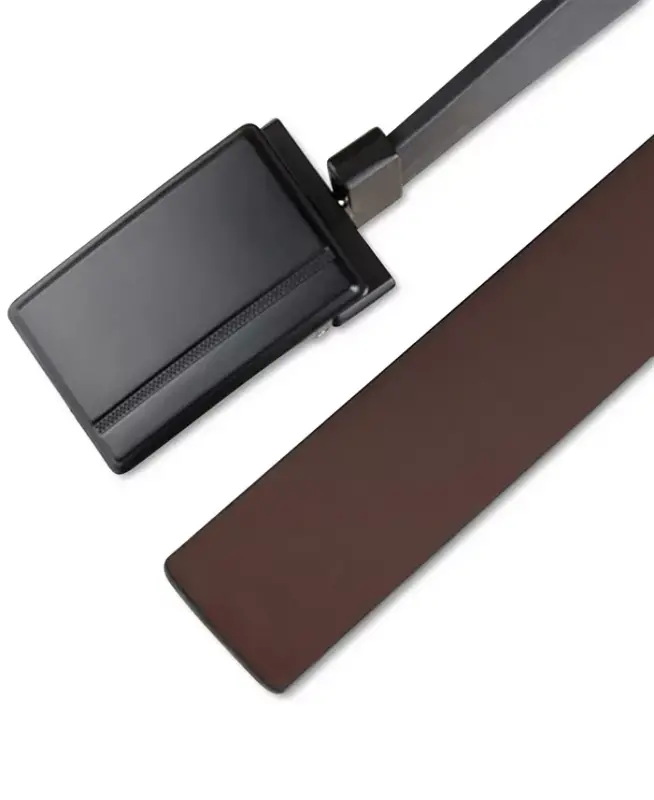 Men's Reversible Compression Buckle Belt, Created for Modazone - Black/Brown - 4