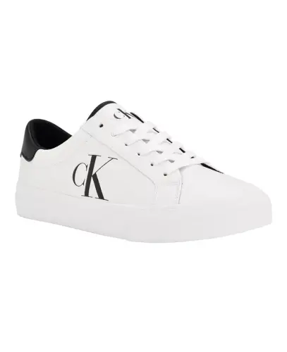 Men's Rex Lace-Up Slip-On Sneakers - White, Navy - 1