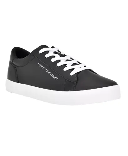 Men's Ribby Lace Up Fashion Sneakers - Black, White - 1
