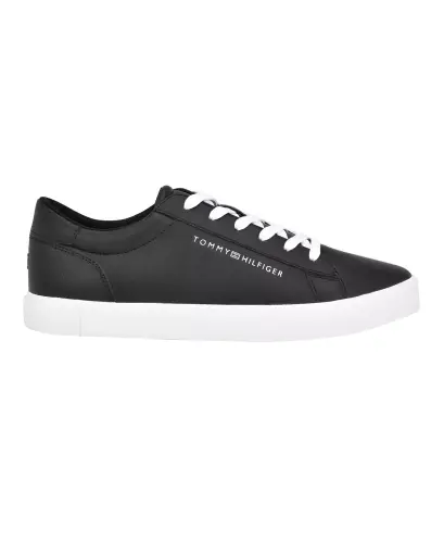 Men's Ribby Lace Up Fashion Sneakers - Black, White - 2