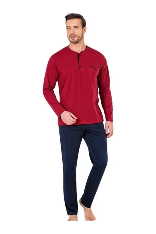 Erkek Robdöşambır Pijama Takım Atlet Boxer Takım Çorap Set-Lacivert - PIERRE CARDIN