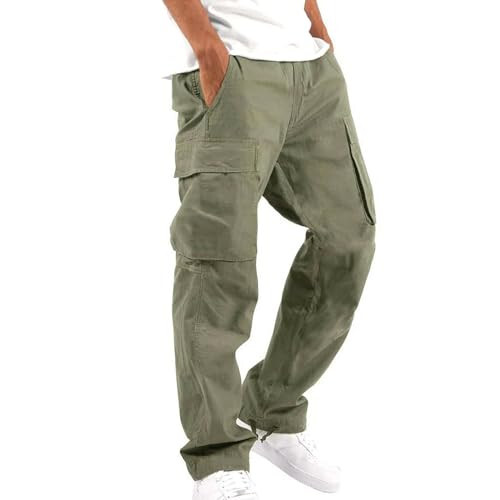 Erkek Rüzgarlık Pantolon Erkek Jogger Fermuarlı Cepler Slim Fit Keten Pantolon Erkek Denim Esnek Jogger Koşu Jogger - 1