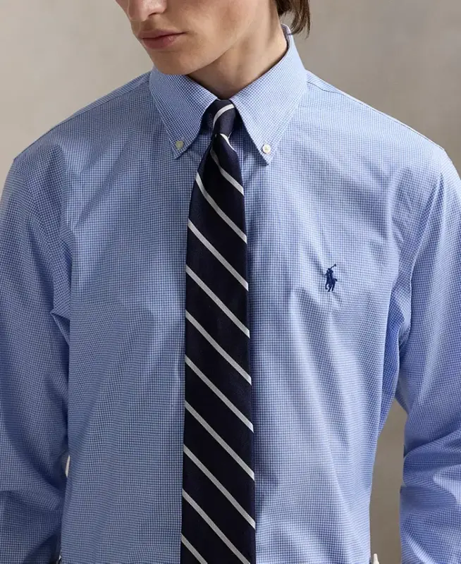 Men's Purepress Cotton Oxford Shirt - Blue/White - 3