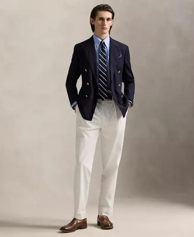 Men's Purepress Cotton Oxford Shirt - Blue/White - 4