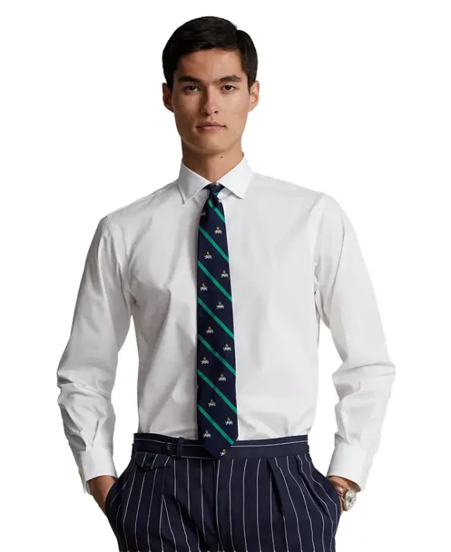 Men's Purepress Cotton Oxford Shirt - White/White - POLO RALPH LAUREN