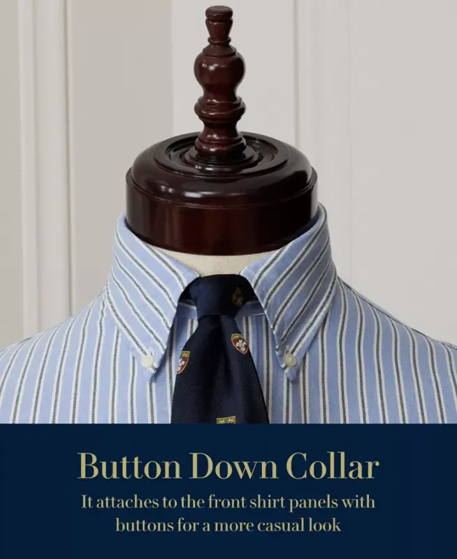 Men's Purepress Cotton Oxford Shirt - White/Brown - 1