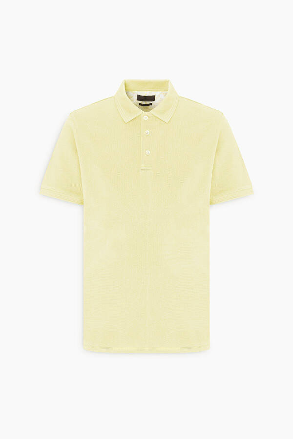 Erkek Sarı Slim Fit Dar Kesim Polo Yaka %100 Pamuk Kısa Kollu Tişört - 13