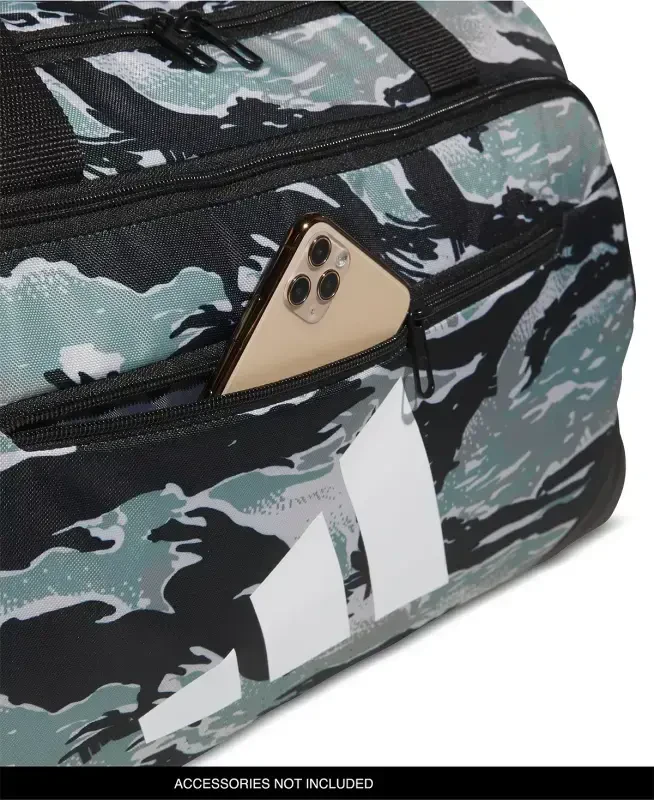 Men's Defender Logo Duffel Bag-Essential Camo Silver Green-black/black - 3