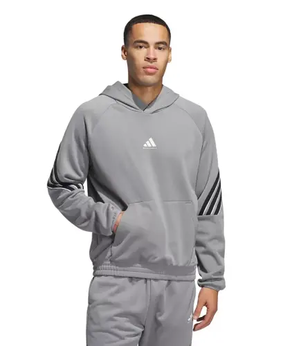 Men's Select Foundation Fleece Basketball Hoodie-Gray, Black - 1