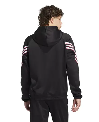 Men's Select Foundation Fleece Basketball Hoodie-Black, White - ADIDAS (1)