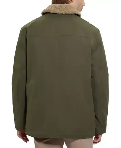 Men's Sherpa Lined Coach Jacket-Olive Morning - GUESS (1)