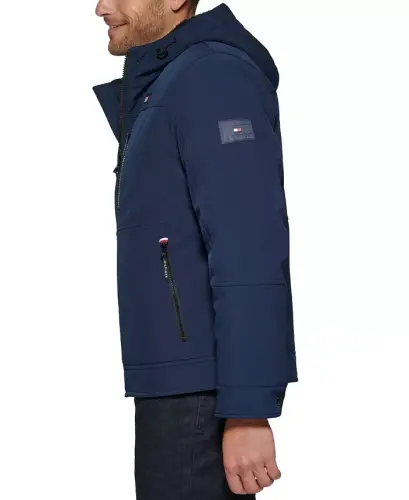 Men's Sherpa-Lined Softshell Hooded Jacket - Midnight - 4