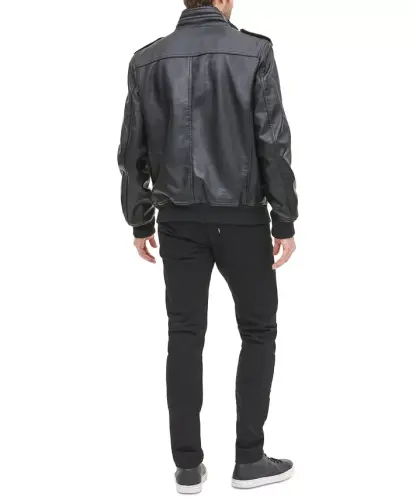 Men's Sherpa Lined Faux Leather Aviator Bomber - LEVI'S (1)