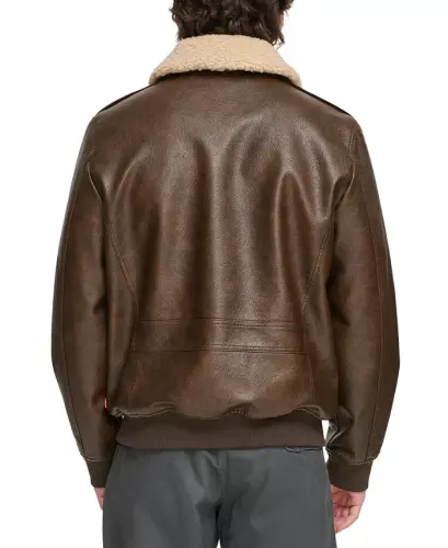 Men's Sherpa Collar Faux Leather Bomber Jacket - LEVI'S (1)