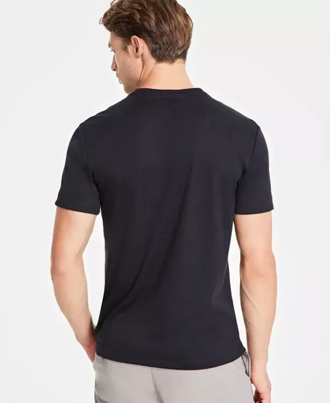 Men's Travel Stretch V-Neck T-Shirt, Created for Modazone - Deep Black - 2