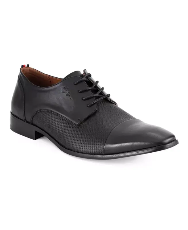Men's Sheldon Lace Up Dress Oxfords - Black - TOMMY HILFIGER