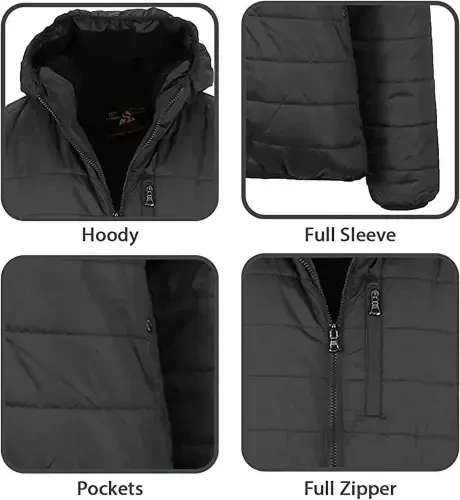 Mens Sherpa-Lined Hooded Puffer Jacket (Sizes, S to 2XL)- - 3