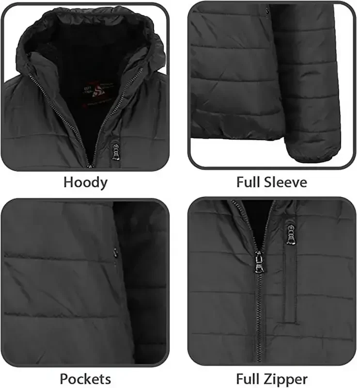 Mens Sherpa-Lined Hooded Puffer Jacket (Sizes, S to 2XL)- - 3