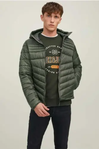 Erkek Şişme Puffer Kapüşonlu Mont - 12211785 - ROSİN/CONTRAST 